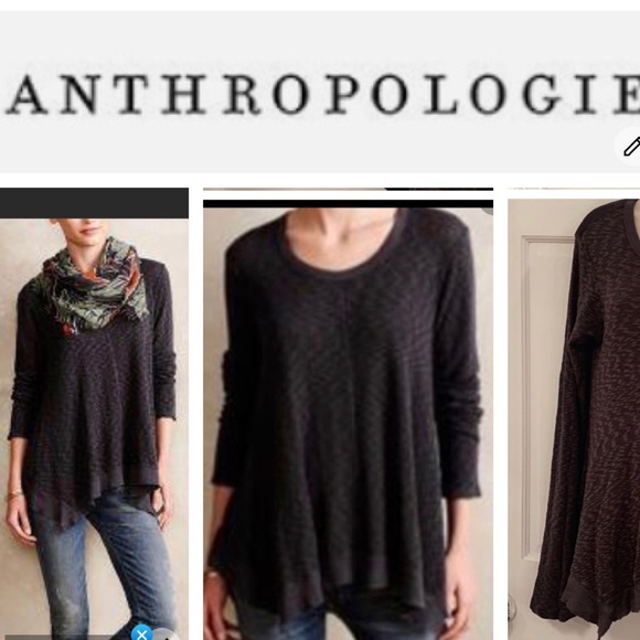 Anthropologie Tops - Anthropologie left of center dark gray long sleeve